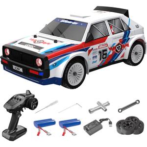 RC Drift Car 1/16 Scale 30+MPH Remote Control Car, Upgraded Brush Motor RC Off-Road Car with 2 Rechargeable Batteries, 2 Sets of Tires, and Light for 8-12 Years Old