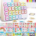 Huijing Montessori Preschool Learning Activities Busy Book - Workbook Activity Binder / Toys for Toddlers, Autism Learning Materials and Tracing Coloring Book (White)