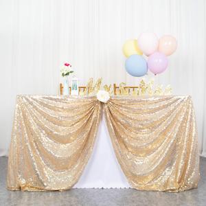 ShinyBeauty Sequin Tablecloth Rectangle 50x80-Inch Light Gold Table Cloths for Parties Seamless Table Cover Overlay Glitter Fabric Tablecloth Champagne Gold Sequence Tablecloth for Wedding/Birthday
