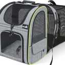 Pecute Cat Carrier Backpacks, Expandable Cat Backpack with Breathable Mesh, Pet Carrier Backpack for Cats Small Dogs Puppies Up to 17 Lbs, Dog Carrier Backpack Great for Travel Hiking Camping Outdoor (Grey)