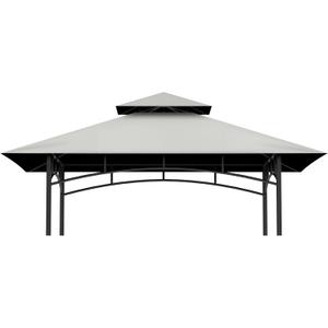 Grill Gazebo Replacement Top, 5 * 8 Outdoor BBQ Top Cover, Double Layer BBQ Gazebo Top Canopy for Model #L-GG001PST-F (Gray)
