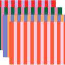 60 Pcs Stripe Paper Placemats Table Mats 11 x 17 Inch Summer Disposable Decorative Rectangle Place Mats for Dining Table Setting Wedding Birthday Party Supplies