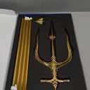 Metal Trident Spear Cosplay Costume, 3-pronged Poseidon Weapon for Adult Halloween