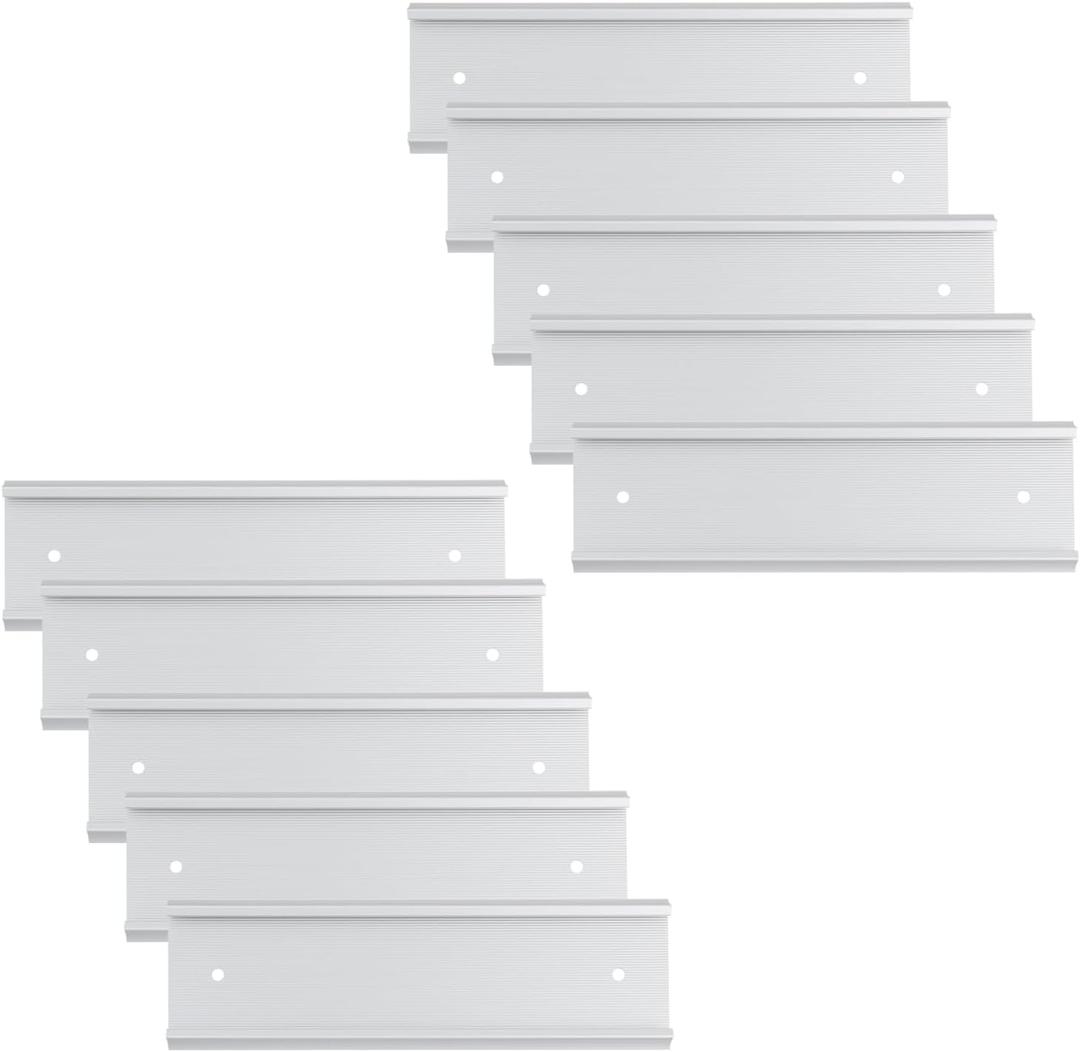 Antrader 10Pcs Name Plate Holder,Wall Mount Office Door Name Plate Holder,Aluminium Alloy Desk Name Plates,Silver,2"8"