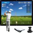 ZEALFEEL 9x7ft Golf Simulator Impact Screen for Training, 14 Gromment Holes,Durable Projector Screen with 10 Bungee Cords, 2 Layer Impact Screen for Home/Indoor/Garage