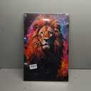 KISSFOX Lion Canvas Wall Art Framed Wall Decor for Men's Gifts Lion Room Decor Colourful Pictures Animal Painting to Decorate Home,Office, Living Room Bedroom