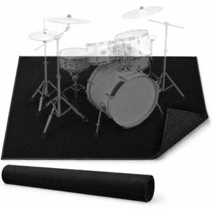 4 x 6 Ft Drum Rug: Non-Slip Carpet for Bedroom or Living Room or Office, Washable Indoor or Outdoor or Floor Mat (Black)
