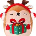 Christmas Stuffed Animals Plush Toys - 10 Inch Soft and Hugging Deer Stuffed Animal Plushes for Kids, Girls & Boys - Ideal 2025 Collectible Toys Holiday Home Decorations