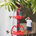 Ermete Hummingbird Feeder for Outdoors Hanging, Ant Proof Humming Birds Feeders for Outside, Hummingbird Gift for Children, Family and Friends