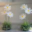 6 Pcs White Large Daisy Flowers for Decoration 12'' 15.8'' 20'' Giant Silk Artificial Flower Fake Daisy for Wedding Garden Birthday Party Bridal Baby Shower Decor, Rod is Not Included