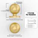 10 Pack Brushed Gold Kitchen Cabinet Knobs 1 Inch(25mm) Cabinet Pulls Drawer Knobs Cabinet Hardware Zinc Knobs for Dresser Drawers