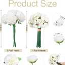 XunYee 85 Pcs White Artificial Peonies Faux Silk Flowers Bulk for Vase Spring Vintage Faux Peony Bouquet Florals Stems Arrangements for Wedding Table Centerpiece Farmhouse Birthday Vase Filler