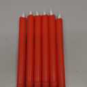 Meigic 6 Pcs Flameless Taper Candles with Remote Timer Dimmer, Red Plastic Led Taper Candles Flickering, 9.6 Inches Battery Operated Candlesticks, for Party Holiday Christmas Decor