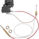 Outdoor Patio Heater Thermocouple Sensor and Tip Over Switch, with M8 x 1 End Connection Nuts, M6 x 0.75 Thermocouple Head Thread and 2 Screw Nuts, 16.2" Length Wire and 0.25'' Flat Terminal