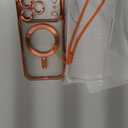 Meifigno Designed for iPhone 17 Pro Max Case 6.9", [Glitter Card & Wrist Strap] [Compatible with MagSafe] [2X HD Screen Protectors] Surround Raised Lens Protection for 17 ProMax Case, Cosmic Orange