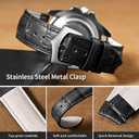 ULLCHRO Genuine Leather Watch Strap Quick Release Watch Band Vintage Alligator Grain Leather Strap Premium Top Grain Band with Stainless Steel Buckle, Soft Brown Calfskin for Men Wrist (12mm, Black)