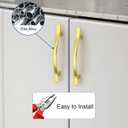 Knobonly 25 Pack Cabinet Handles 3-3/4 inch(96mm) Hole Centers, Gold Drawer Pulls, Bridge Design, Zinc Alloy