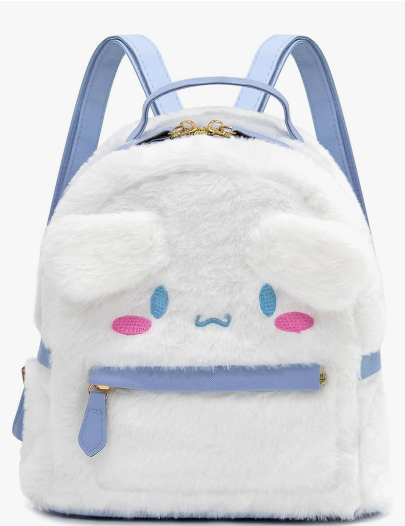 trettitre Cinnamoroll Kids Backpack, Kawaii Stuff Plush Backpack, Adorable Bag Handbag for Girls Kids Fans Birthday Present School Supplies