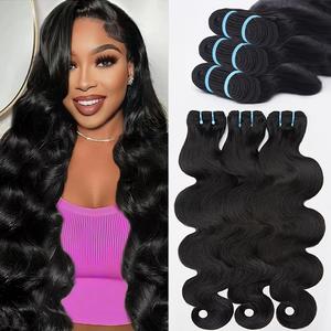 16A Body Wave Bundles Human Hair 100% Real Raw Human Hair Bundles Body Wave 18 20 22 Inch, No Tangle Shedding, Triple Lifespan Virgin Hair Extensions Thick Weave Reusable