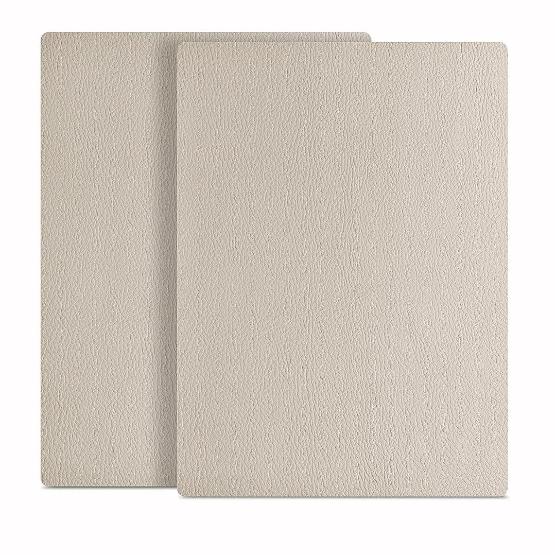 ILOFRI Leather Repair Patch 8x11 inch 2 Pcs, Durable Self Adhesive Vinyl and Leather Repair Kit for Couch, Car Seats, Boat Seat, Furniture, Upholstery, Auto Interior, Sofa, Chair - Ivory