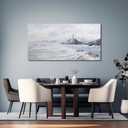 Belmrxne Coastal Wall Art Grey and White Ocean Wall Decor Lighthouse Canvas Painting Textured Aesthetic Artwork for Living Room Bedroom Dining Room Office 24x48 Inches