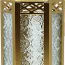 Vela Lanterns Hanging Metal Moroccan Decorative Candle Lantern Holder for Patio, Home Decor and Weddings, Indoor Outdoor - Gold, Large