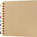 Potricher 7 x 7 Inch DIY Scrapbook Album 40 Pages Hardcover Kraft Paper Scrap Book Photo Albums Memory Book for Wedding and Anniversary Family (Yellow, 7 Inch)