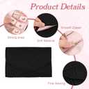 Tucnoeu Elegant Black Foldable Jewelry Roll - Compact Travel Jewelry Organizer Case for Necklaces, Earrings, Rings, Bracelets, Brooches