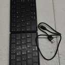 Foldable Keyboard and Mouse, EDJO Folding Wireless Keyboard Mouse Combo with Phone Holder, 2.4G Wireless and Bluetooth, USB-C Rechargeable Portable Combo for iOS Android Windows Mac OS