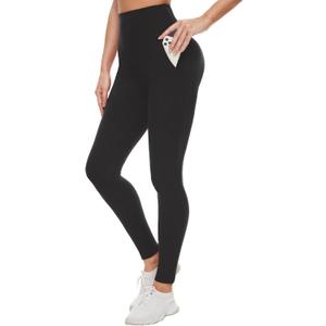 Hi Clasmix 3 Pack Leggings for Women-High Wasited Tummy Control Yoga Pants Clothing for Workout Athletic Lounge (Small-Medium, 1ac-1 Pack Black With Pockets)
