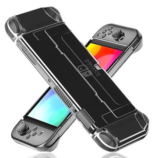 Dockable Clear Case for Nintendo Switch OLED 2021, FANPL Protective Case Cover for Switch OLED and Joy Con Controller Strong and Durable, Not Easy to Fall Off (Clear)