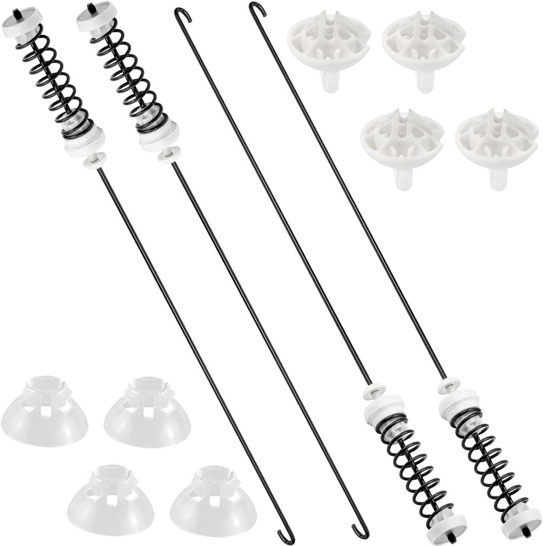 W10780048 Washer Suspension Rod Kit Updated by AMI PARTS - Compatible with Ken-more Whirl-pool Roper Washing Machine WTW4800XQ4 WTW4800XQ1 ATW4675YQ1, Includes 4 Suspension Rods and Ball Cups