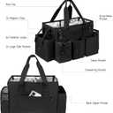 Cleaning Caddy Bag, Cleaning Supplies Organizer for Housekeepers, Housekeeping Caddy with Handle and Detachable Padded Cushion, Black