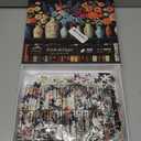 Wildflower Puzzles for Adults 1000 Pieces, PICKFORU Vintage Flower Book Puzzle, Wildflower Pages Jigsaw Puzzle for Book Lover, Floral Art Bookshelf Library Puzzles