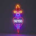 Tattoo Neon Sign Dimmable LED Tattoo Studio Neon Light Tattoo Open Light up Signs for Man Cave Tattoo Salon Studio Business Shop Wall Décor