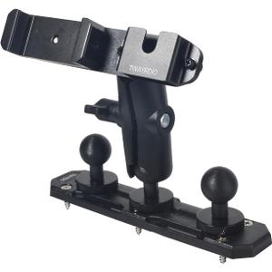 TWAYRDIO Dash Track Mount with 3pcs 1" Track Ball, Short Double Socket Arm, Phone/Radio Holder, Compatible with RAM Mounts, for Cars Vehicles Trucks Boats