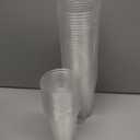 Turbo Bee 50 Pack - 16 oz Round Bottom Clear Plastic Cups with Strawless Sip - Lids, Disposable To Go Coffee Cups with Sippy Lids for Iced Coffee, Cold Drinks and Beverages