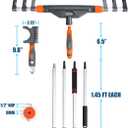 10pcs 12"-18" Adjustable Large Paint Roller Kit: 1-5Ft Aluminum Extension Poles, Brush & Roller Cleaner, Ergonomic Handle, 18" Nylon Covers for Walls,Ceiling,Floors,Interior,Exterior Painting