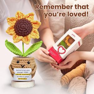 Handmade Positive Sunflower Crochet, Inspirational Gift for Women, Thoughtful Present from Daughter/Son, Sometimes You Forget You're Awesome, Birthday, Appreciation Coworker, Friend, Teacher Gifts