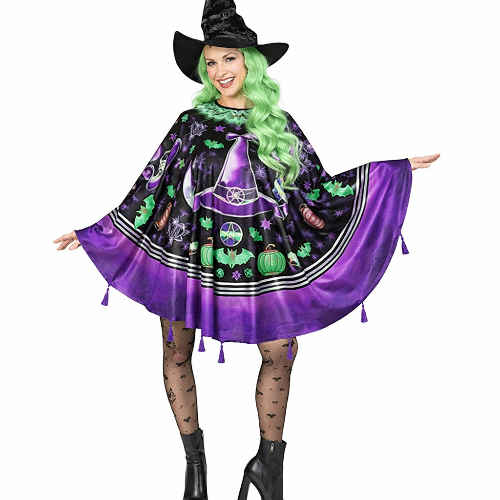 Morph Purple Witch Costume Womens Halloween Poncho For Women, Halloween Costumes For Womens Witch Costumes For Adults