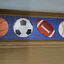 Wood Sports Coat Rack with 4 Hooks Vintage Basketball Baseball Football Soccer Wall Mounted Coat Hooks Decor Sports Theme for Home Entryway Playroom Hats Keys Towels