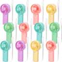 Rossesay 12 Pcs Mini Portable Fan Handheld Battery Operated Portable Small Personal Fans for Summer Beach Indoor Outdoor Travel Cooling Gift (Macaron Colors)
