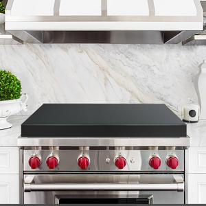 Stainless Steel Gas Stove Top Covers, Large Gas Stove Guard Cover, Stove Top Covers For Gas Stoves And Electric Stoves (L 30" X W 22" X H 2.56") With Non-Slip Silicone Strips, Black