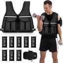 Prodigen Adjustable Weighted Vest,  Vest for Women and Man with 8 Removable Sandbag and Pocket | Weighted Vest for Walking, Running, Weight Loss, Strength Training (Black), Size: 18LB