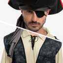 Spooktacular Creations Men Pirate Costume, Adult Pirate Shirt Vest Viking Pants Hat Set for Halloween Themed Parties (S)