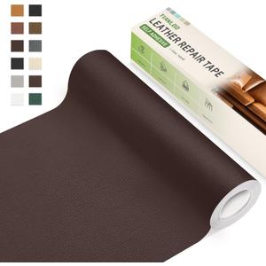 TIANLDD Leather Repair Tape,16 x 80 Inches Self Adhesive Leather Repair PatchLeather Repair Kit for FurnitureCouches,Car Seats,Cabinets,Handbags(Light Coffee-Litchi Grain)