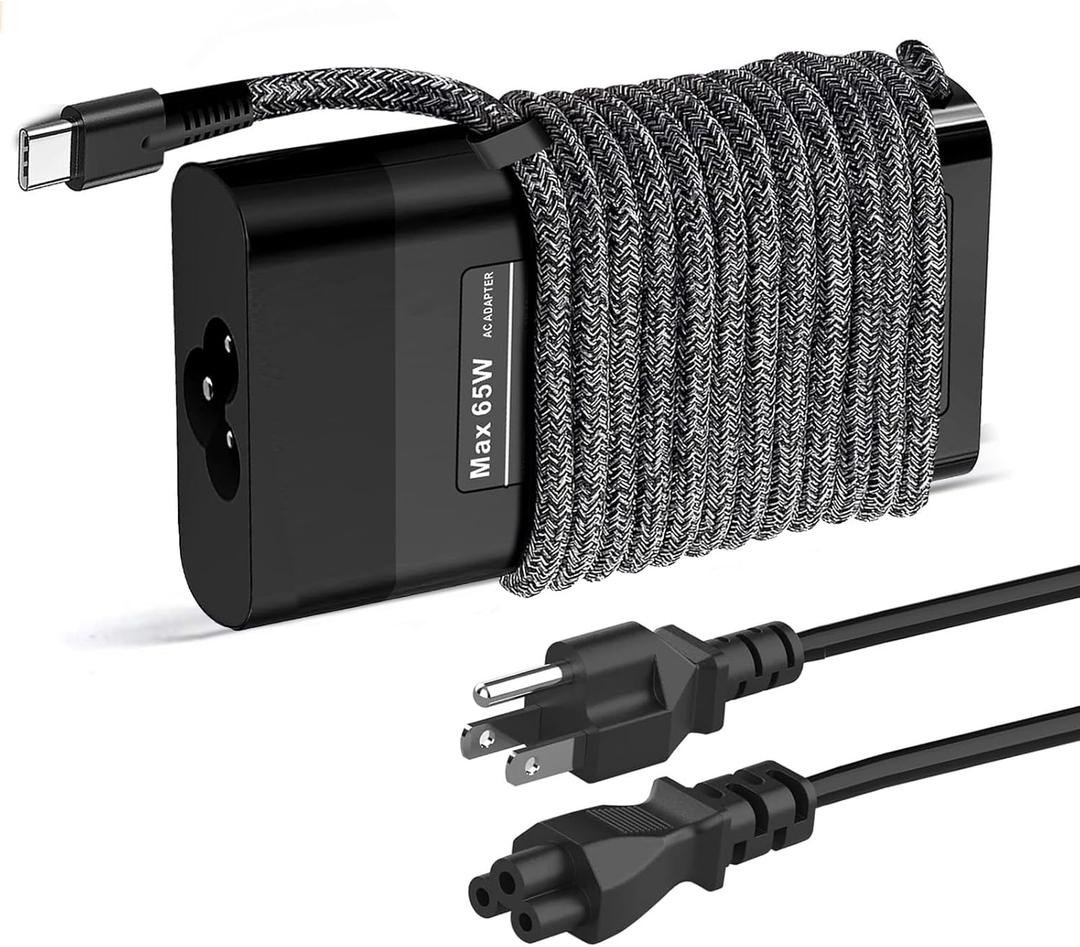 New Slim for HP 65W Laptop Charger USB C,Replacement for HP Envy X360,Spectre X360,Elitebook x360,HP Computer Chromebook,Zbook,Elite x2,ProBook,Pavilion Travel Type C Power Cord Ac Adapter