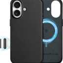 SHIELDON Genuine Leather Case for iPhone 17 6.3 Inch 2025 | Compatible with Magsafe, Camera Button Updated, Slim Magnetic Wireless Charging, Anti-Scratch, Shockproof, Protective Phone Cover - Black