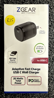 Z Gear USB-C Fast Wall Charger - 20 Watts