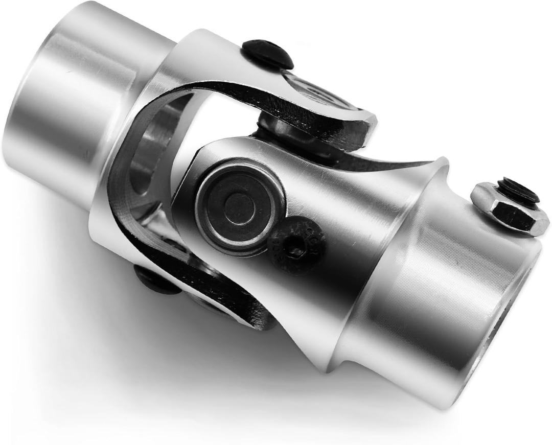 13/16" 36 Spline X 3/4" Round Single Steering Shaft Universal U Joint Coupling Chrome 3-1/4" Overall Length